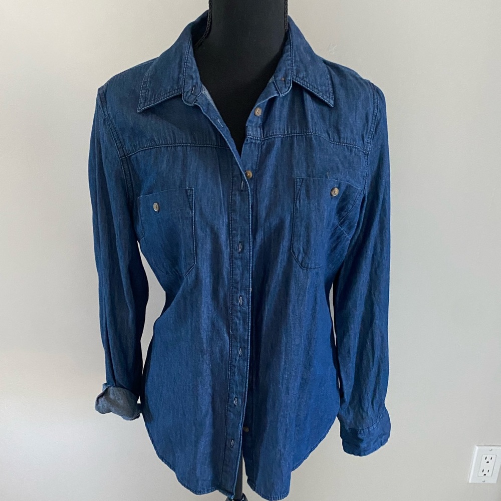 100% Cotton Denim Style Button Shirt